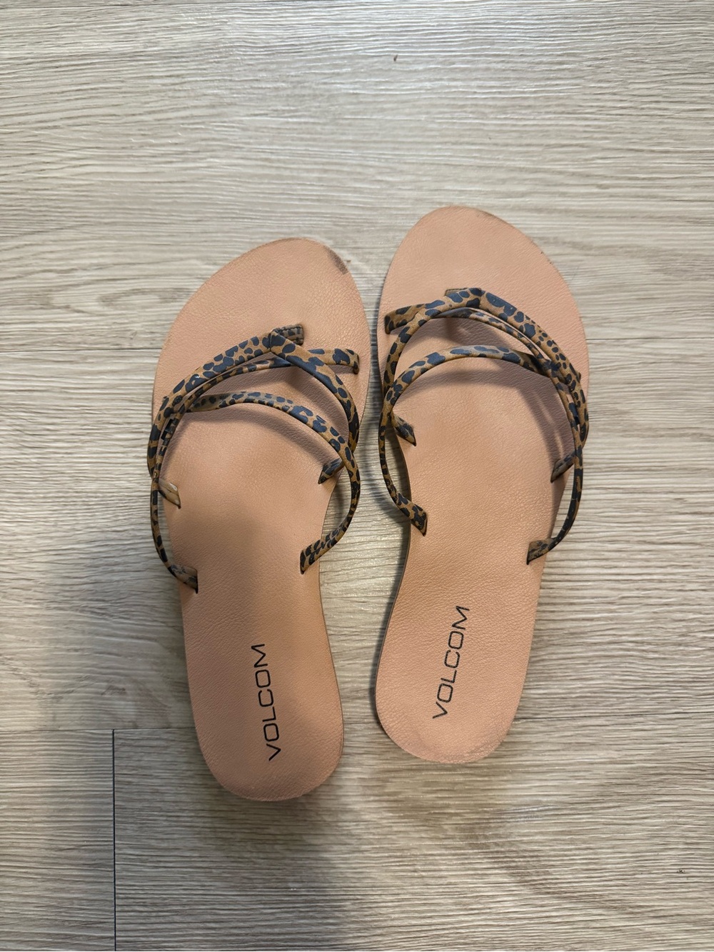 Volcom Leopard-Strap Sandals with Tan Footbed